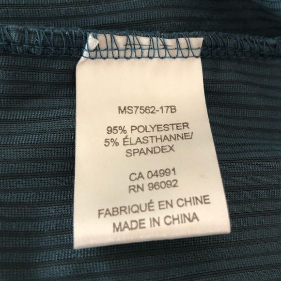 Carolina Belle Deep Teal Ribbed Velvet Long Sleeve Sweater Top Size Small - Picture 8 of 10